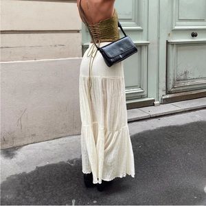 Princess Polly GILCHRIST LOW RISE MAXI SKIRT IVORY LOW IMPACT